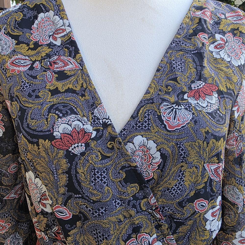 Mind Code Boho Paisley Long Sleeve Maxi Dress Size Small - Picture 3 of 8